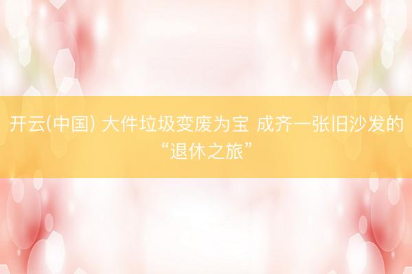 开云(中国) 大件垃圾变废为宝 成齐一张旧沙发的“退休之旅”