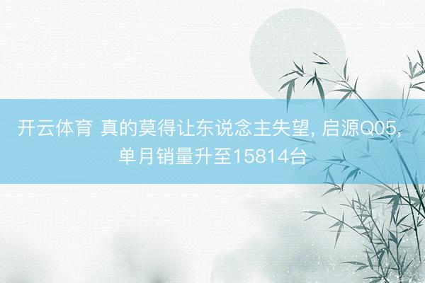开云体育 真的莫得让东说念主失望， 启源Q05， 单月销量升至15814台