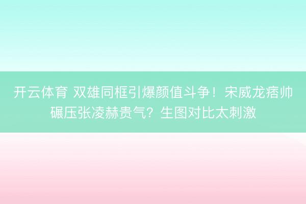 开云体育 双雄同框引爆颜值斗争！宋威龙痞帅碾压张凌赫贵气？生图对比太刺激